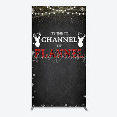 Lofaris Channel The Flannel Rectangle Backdrop Lumberjack Winter Baby Shower Plaid Deer