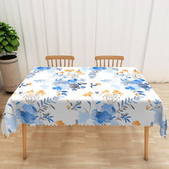 Lofaris Cheerful Blue and Yellow Floral Tablecloth for Spring Summer or French Country Kitchen Decor