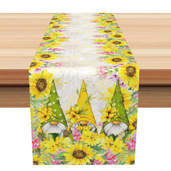 Lofaris Cheerful Sunflower and Yellow Flowers Table Runner Fresh Spring Summer Kitchen Decor Rustic Farmhouse Style
