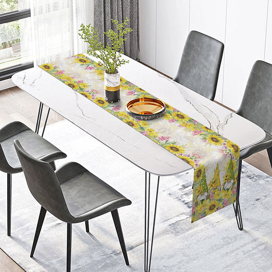 Lofaris Cheerful Sunflower and Yellow Flowers Table Runner Fresh Spring Summer Kitchen Decor Rustic Farmhouse Style