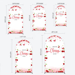 Lofaris Cherry Theme Arch Backdrop Pink Watercolor Fruit Red Bows Background She Is The On Top Baby Shower Cover