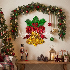 Lofaris Christmas Bell Shimmer Wall Backdrop Golden Holiday Party Decoration