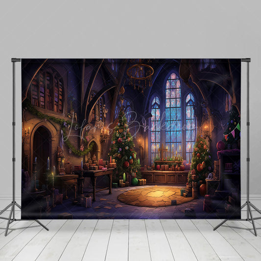 Lofaris Christmas Church Candles Holiday Photo Backdrop