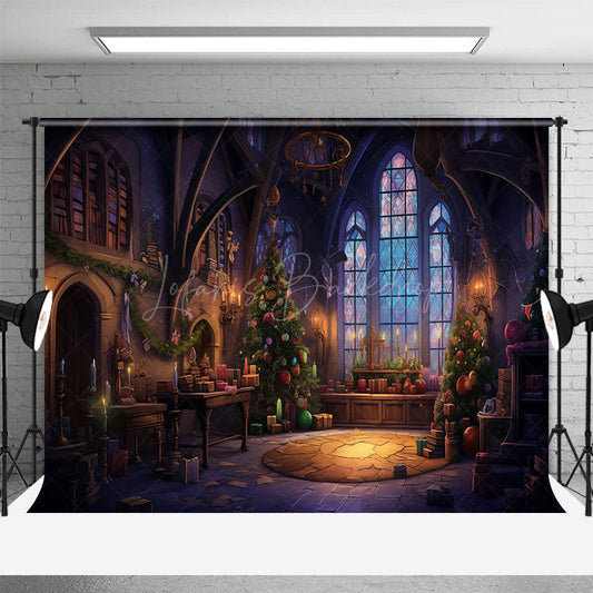 Lofaris Christmas Church Candles Holiday Photo Backdrop