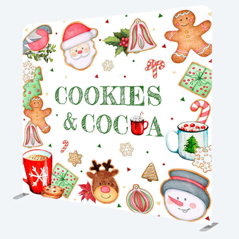 Lofaris Christmas Cookies And Cocoa Pillow Case Backdrop