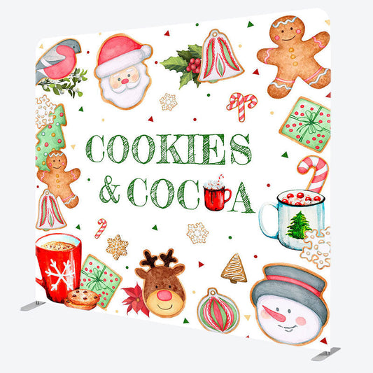 Lofaris Christmas Cookies And Cocoa Pillow Case Backdrop