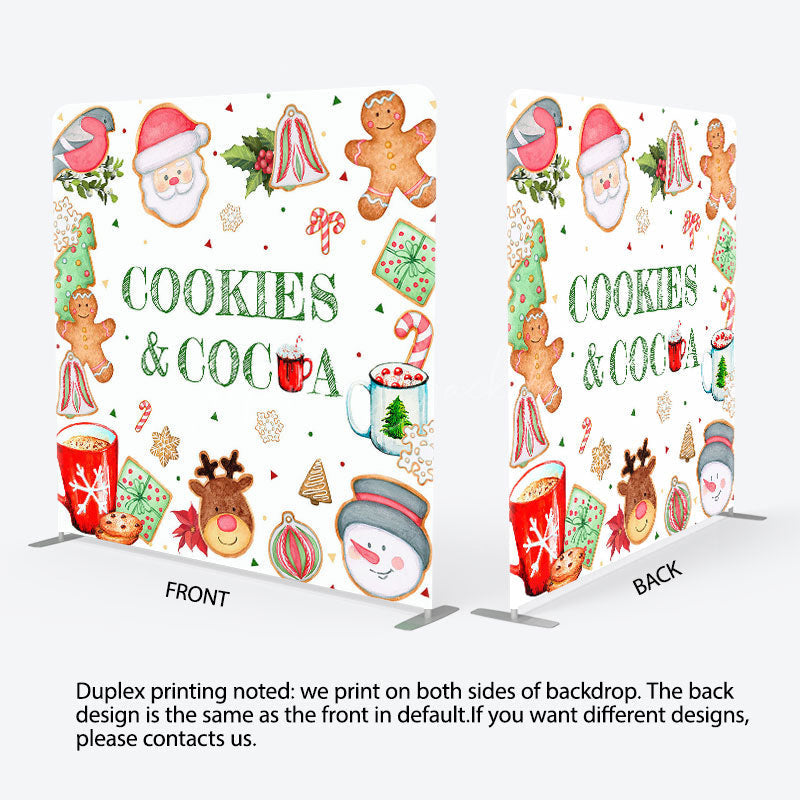 Lofaris Christmas Cookies And Cocoa Pillow Case Backdrop