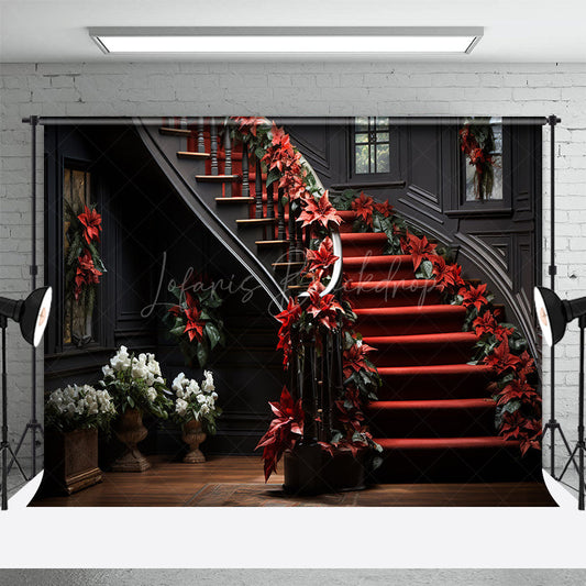 Lofaris Christmas Decoration Staircases Holiday Backdrop