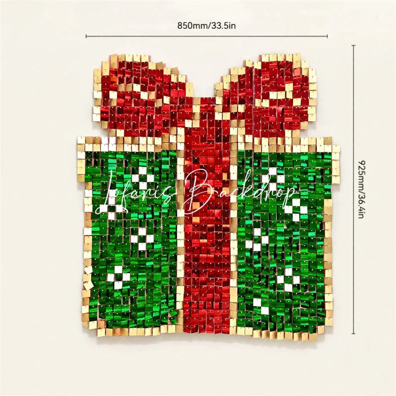 Lofaris Christmas Gift Box Shimmer Wall Backdrop Holiday Party Photo Decoration