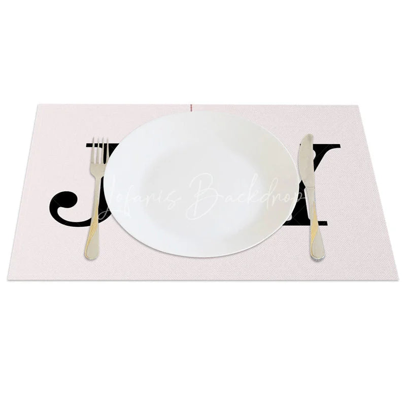 Lofaris Christmas Joy Set of 4 Placemats Red Buffalo Plaid Ornament Modern Farmhouse Holiday Table Mats
