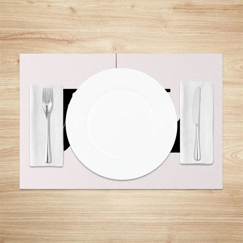 Lofaris Christmas Joy Set of 4 Placemats Red Buffalo Plaid Ornament Modern Farmhouse Holiday Table Mats