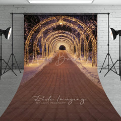 Lofaris Christmas Light Tunnel Sweep Backdrop Night String Lights Arch Photography Background Winter Wonderland Romantic Holiday Party Decor