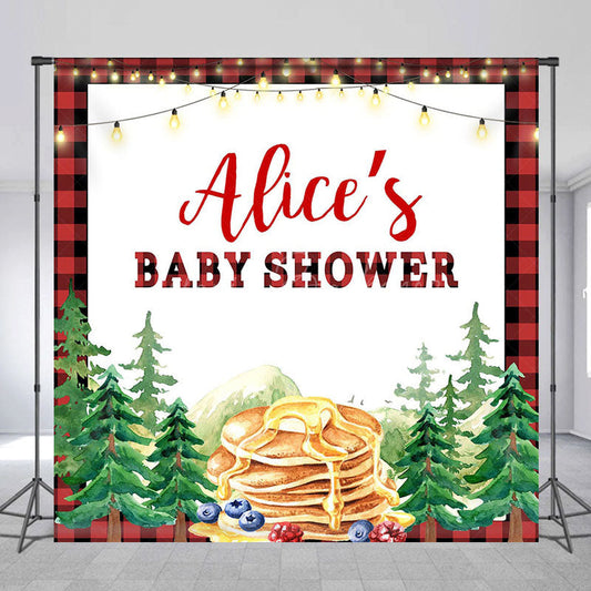 Lofaris Christmas Muffin Custom Name Baby Shower Backdrop