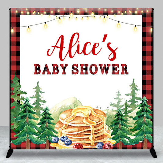 Lofaris Christmas Muffin Custom Name Baby Shower Backdrop