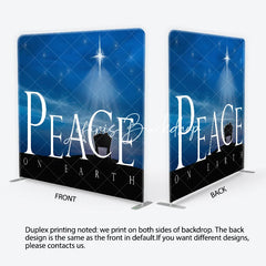 Lofaris Christmas Nativity Peace on Earth Square Double-Sided Backdrop Blue Night Sky Star of Bethlehem Baby Manger.