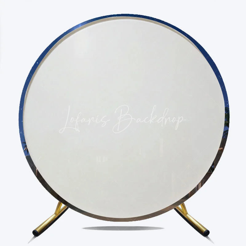 Lofaris Christmas Nativity Scene Round Backdrop Silent Night Holy Decoration Religious Starry Background