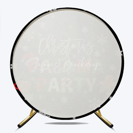Lofaris Christmas Pajama Party Round Backdrop Gingerbread Man Hot Cocoa Winter Decor