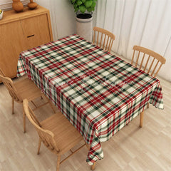 Lofaris Christmas Plaid Rectangle Tablecloth Cream Red and Green Tartan Classic Traditional Holiday Table Cover