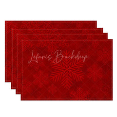 Lofaris Christmas Set of 4 Placemats Red Snowflake Winter Table Mats Elegant Holiday Dining Decor