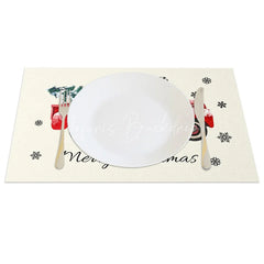 Lofaris Christmas Set of 4 Placemats Vintage Red Truck with Tree Farmhouse Merry Table Mats