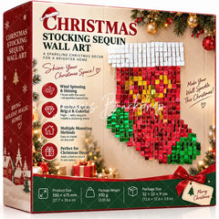 Lofaris Christmas Stocking Shimmer Wall Backdrop Festive Holiday Party Decor