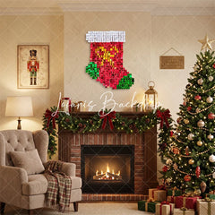 Lofaris Christmas Stocking Shimmer Wall Backdrop Festive Holiday Party Decor