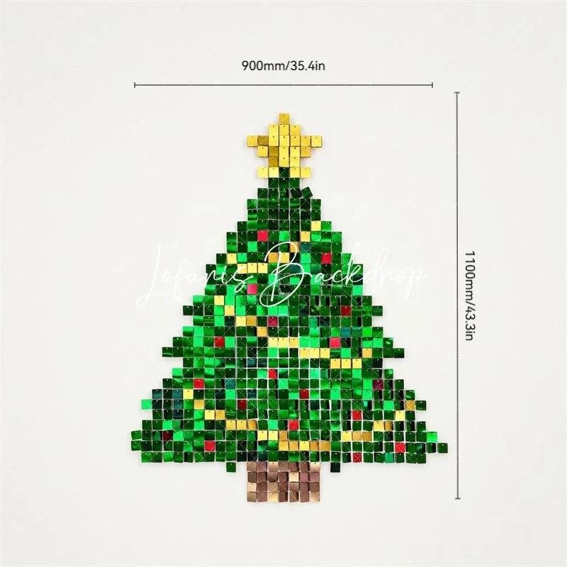 Lofaris Christmas Tree Shimmer Wall Backdrop Festive Holiday Party Decoration