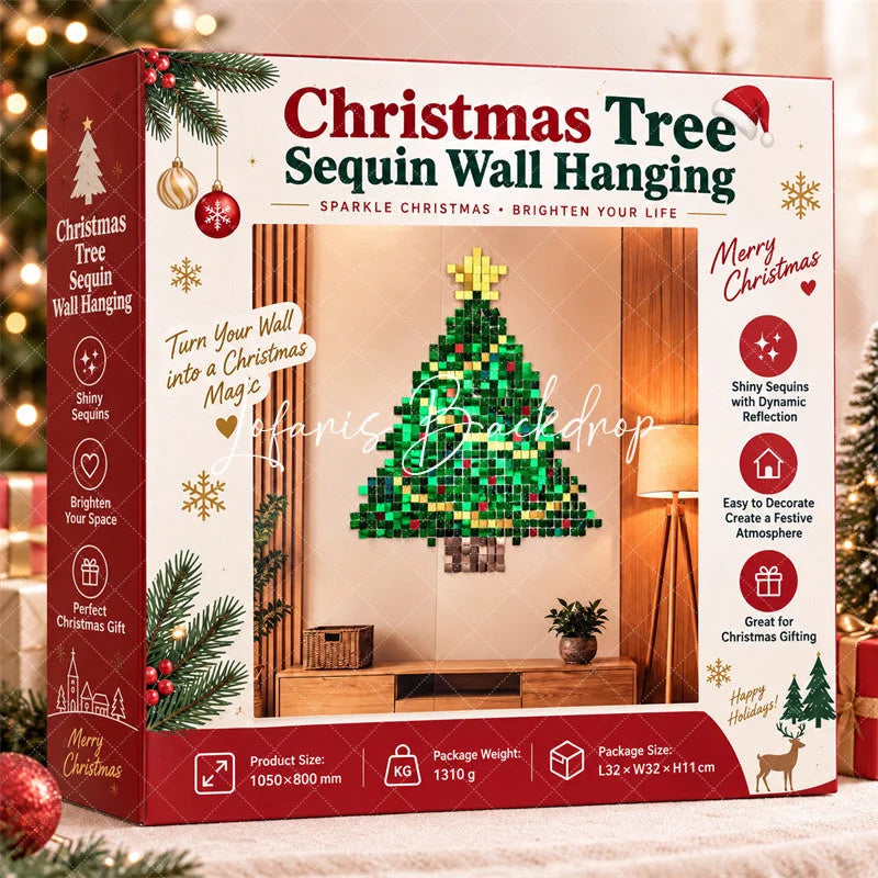 Lofaris Christmas Tree Shimmer Wall Backdrop Festive Holiday Party Decoration