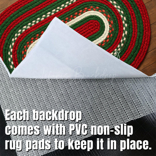 Lofaris Christmas Woven Straw Ropes Fabric Floor Backdrop