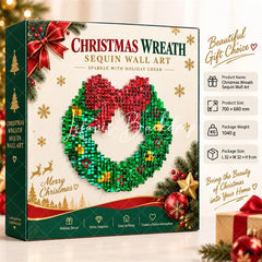 Lofaris Christmas Wreath Shimmer Wall Backdrop Holiday Celebration Party Decor