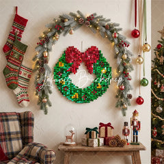 Lofaris Christmas Wreath Shimmer Wall Backdrop Holiday Celebration Party Decor