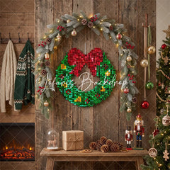 Lofaris Christmas Wreath Shimmer Wall Backdrop Holiday Celebration Party Decor