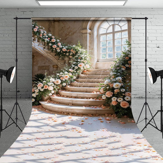 Lofaris Church Steps Bouquets Sunshine Window Sweep Backdrop