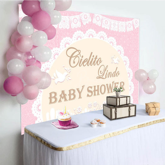 Lofaris Cielito Lindo Dove Mexico Girl Baby Shower Backdrop