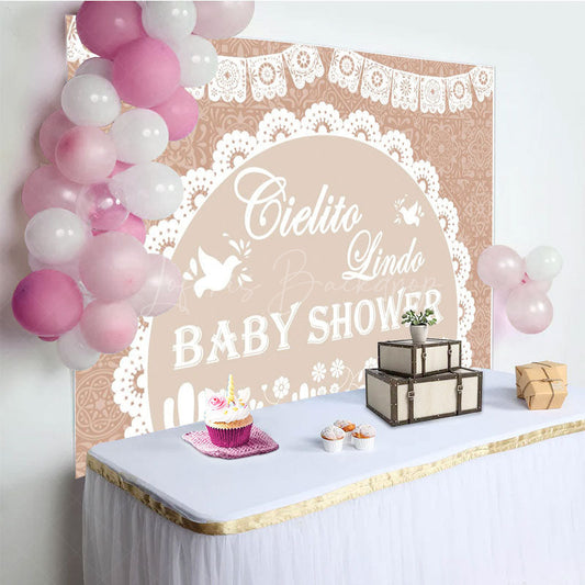Lofaris Cielito Lindo Dove Mexico Theme Baby Shower Backdrop