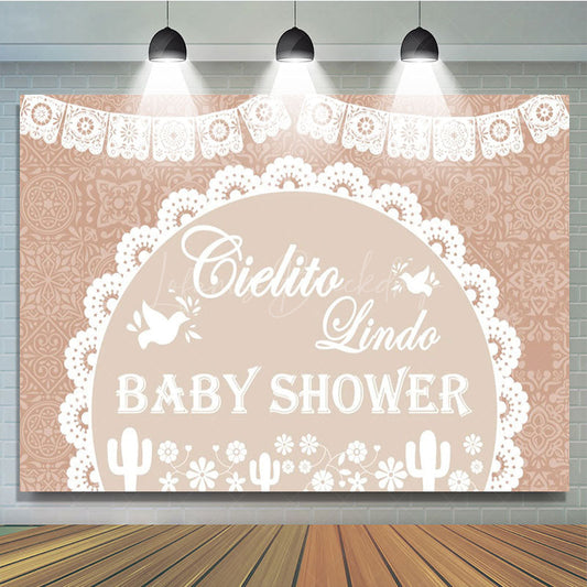 Lofaris Cielito Lindo Dove Mexico Theme Baby Shower Backdrop