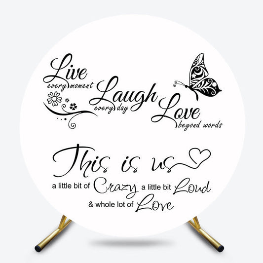 Lofaris Circle Butterfly Vows Simple Vibe Wedding Backdrop