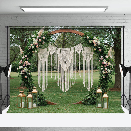 Lofaris Circular Arch Floral Fresh Outdoor Wedding Backdrop