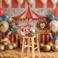 Lofaris Circus Balloon Star Cake Smash Photography Backdrop