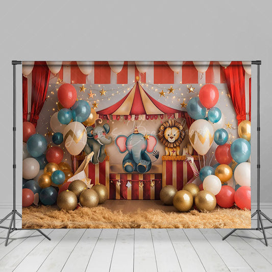 Lofaris Circus Balloon Star Cake Smash Photography Backdrop