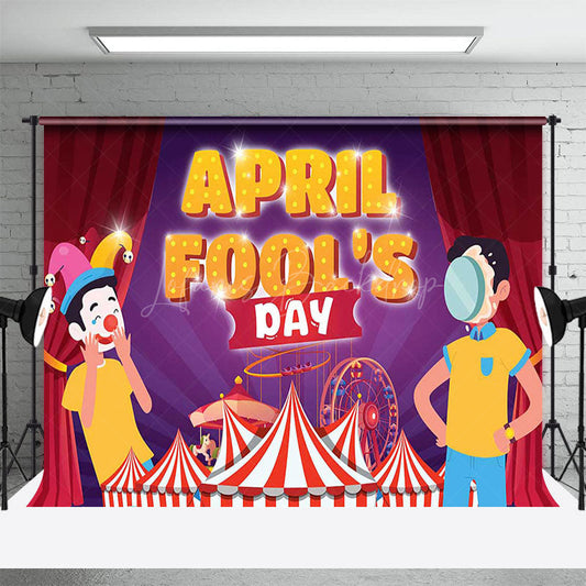 Lofaris Circus Curtain Stage Crown April Fools Day Backdrop