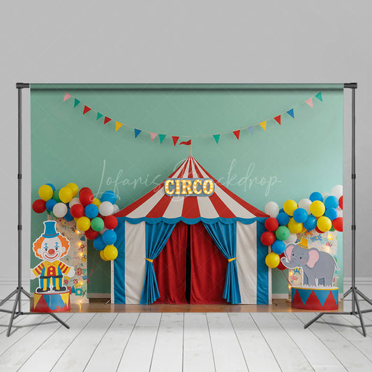 Lofaris Circus Fresh Colors Birthday Cake Smash Backdrop