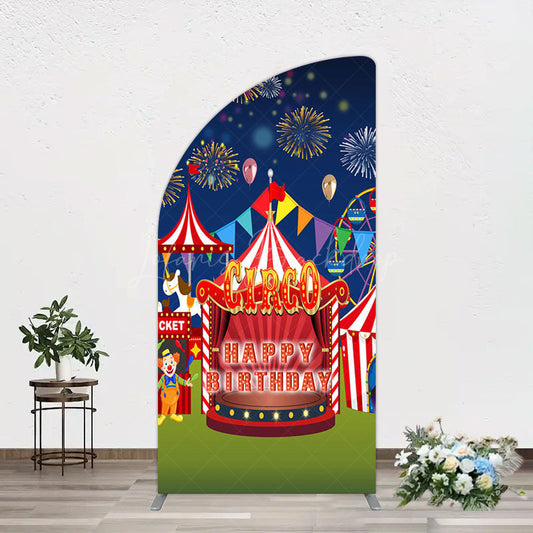 Lofaris Circus Nights Sweet Birthday Party Half Moon Arch Backdrop