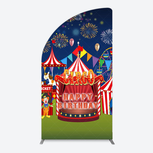Lofaris Circus Nights Sweet Birthday Party Half Moon Arch Backdrop