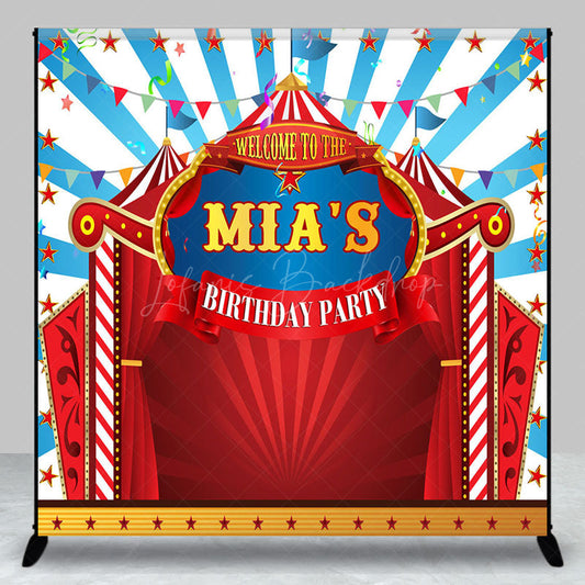 Lofaris Circus Stage Cartoon Custom Birthday Backdrop For Kid