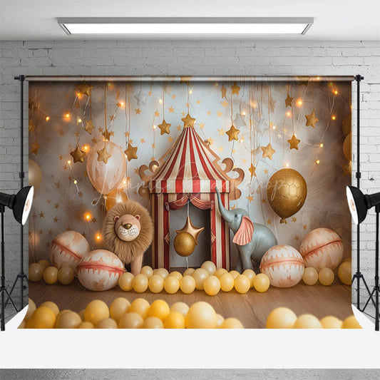 Lofaris Circus Star Lights Photography Cake Smash Backdrop