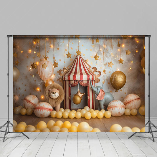 Lofaris Circus Star Lights Photography Cake Smash Backdrop