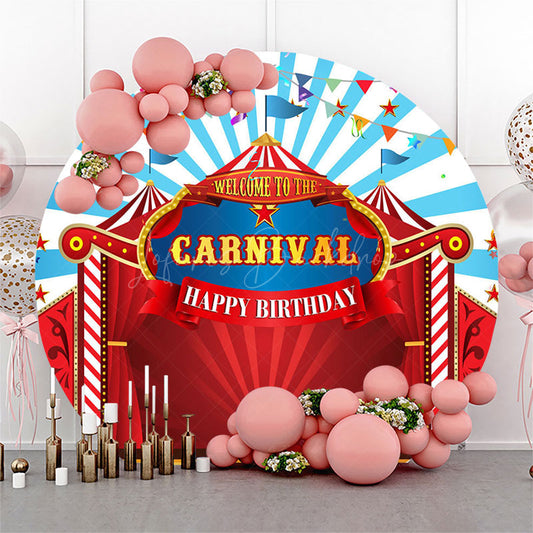 Lofaris Circus Tent Welcome To The Carnival Round Backdrop