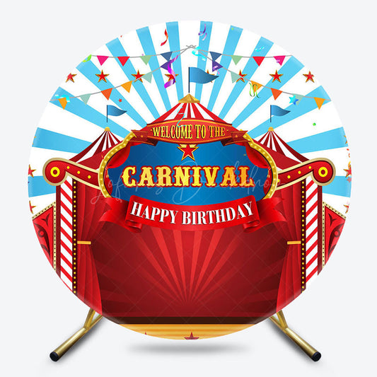 Lofaris Circus Tent Welcome To The Carnival Round Backdrop