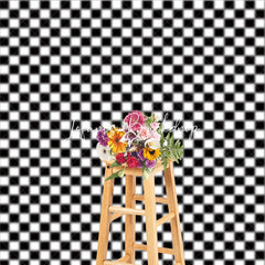 Lofaris Classic Black and White Checkerboard Geometric Pattern Photography Backdrop Bold Racing Retro Party Event Decor